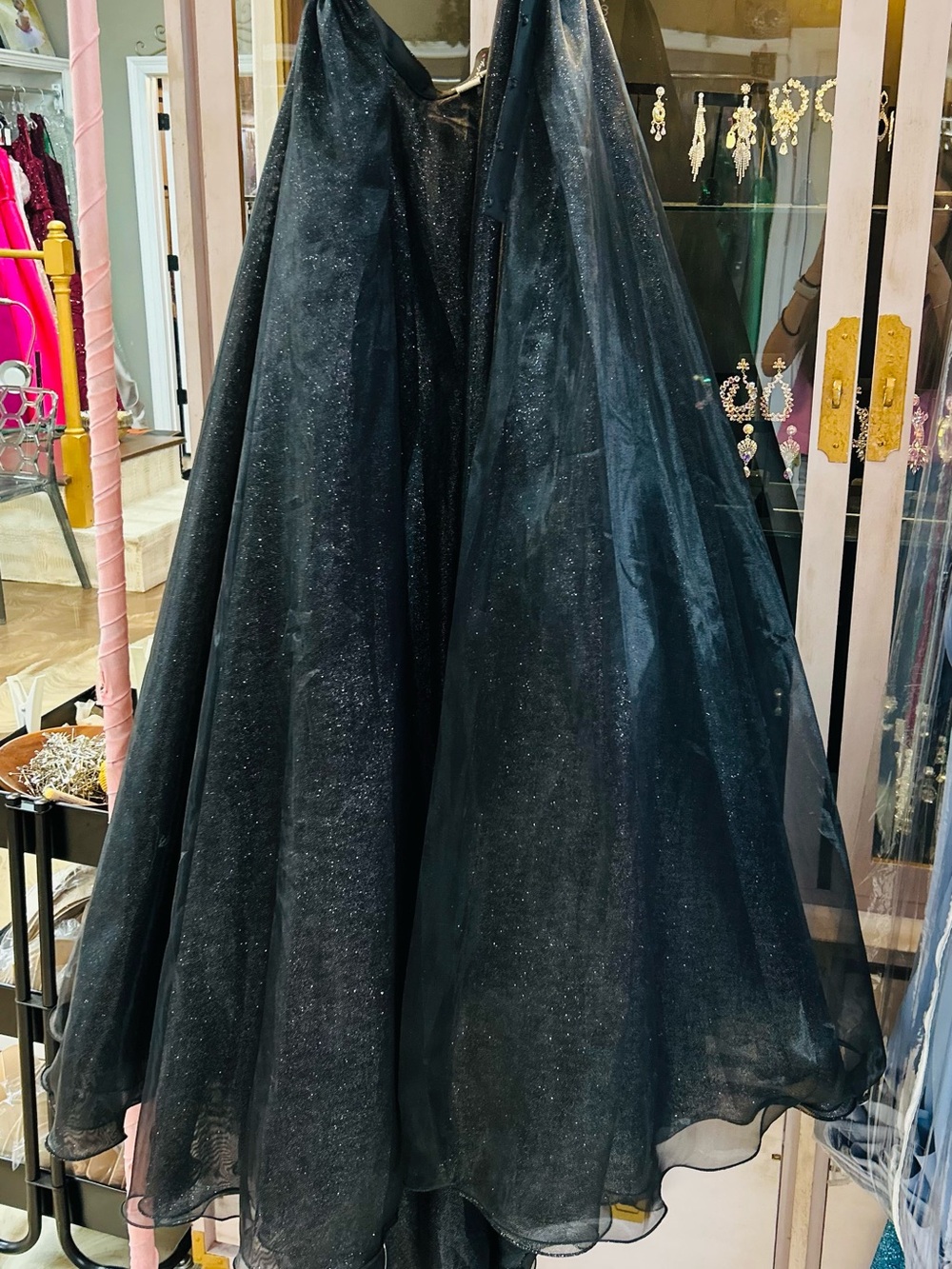 Ava Presley Black Sparkle Prom Overskirt